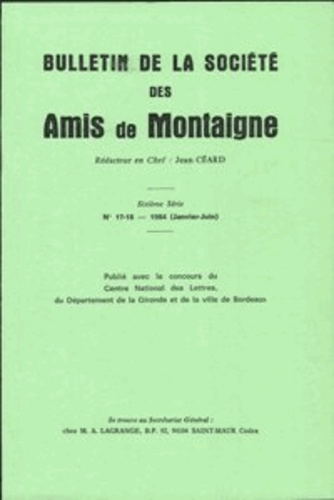 BULLETIN SOCIETE AMIS MONTAIGNE VI 1984-1 17-18