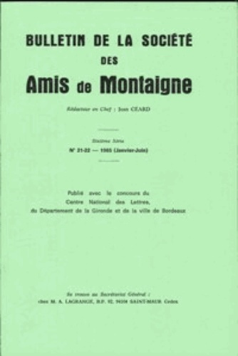 BULLETIN SOCIETE AMIS MONTAIGNE VI 1985-1 21-22