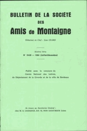 BULLETIN SOCIETE AMIS MONTAIGNE VI 1984-2 19-20