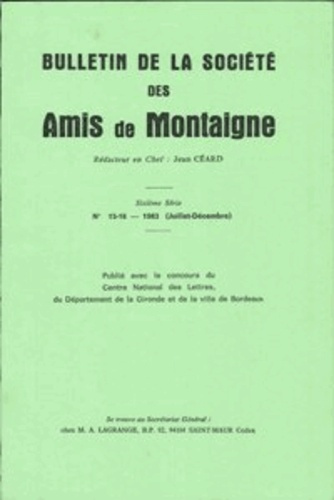 BULLETIN SOCIETE AMIS MONTAIGNE VI 1983-2 15-16