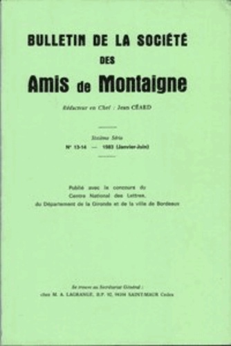 BULLETIN SOCIETE AMIS MONTAIGNE VI 1983-1 13-14