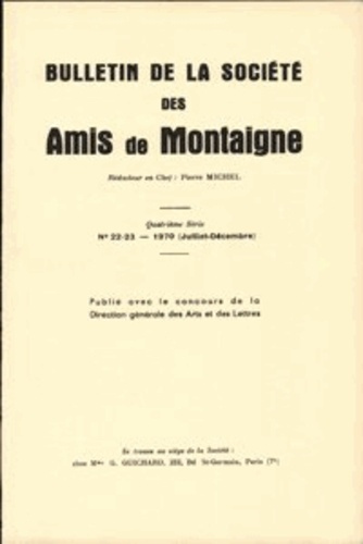 BULLETIN SOCIETE AMIS MONTAIGNE IV 1970-3 22-23