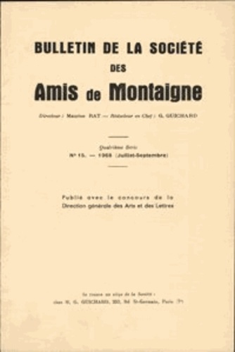 BULLETIN SOCIETE AMIS MONTAIGNE IV 1968-3 15