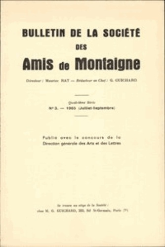 BULLETIN SOCIETE AMIS MONTAIGNE IV 1965-3 3