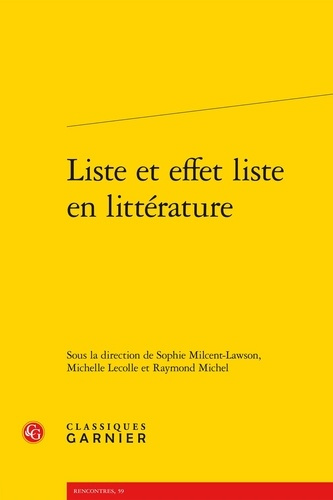 LISTE EFFET LISTE EN LITTERATURE