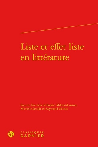 LISTE EFFET LISTE EN LITTERATURE