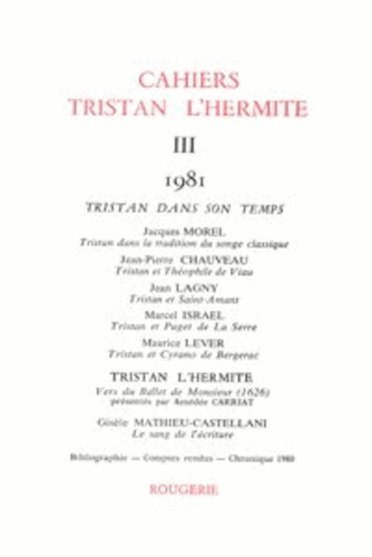 CAHIERS TRISTAN L HERMITE 1981 3