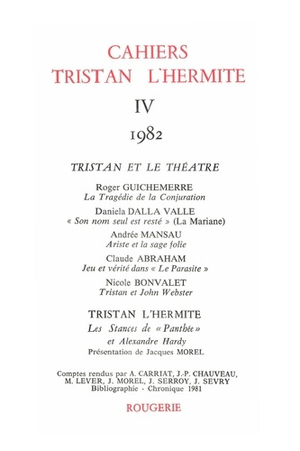 CAHIERS TRISTAN L HERMITE 1982 IV