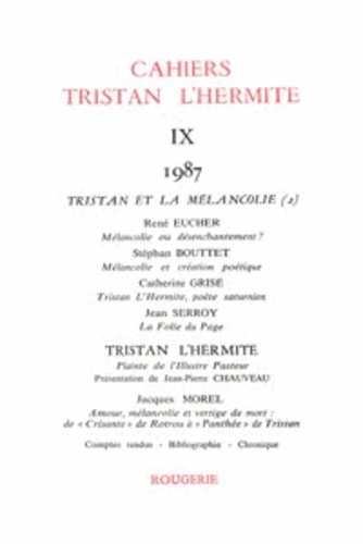 CAHIERS TRISTAN L HERMITE 1987 9
