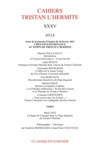CAHIERS TRISTAN L HERMITE 2013 XXXV
