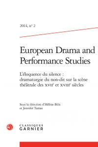 EUROPEAN DRAMA AND PERFORMANCE STUDIES 2014 2