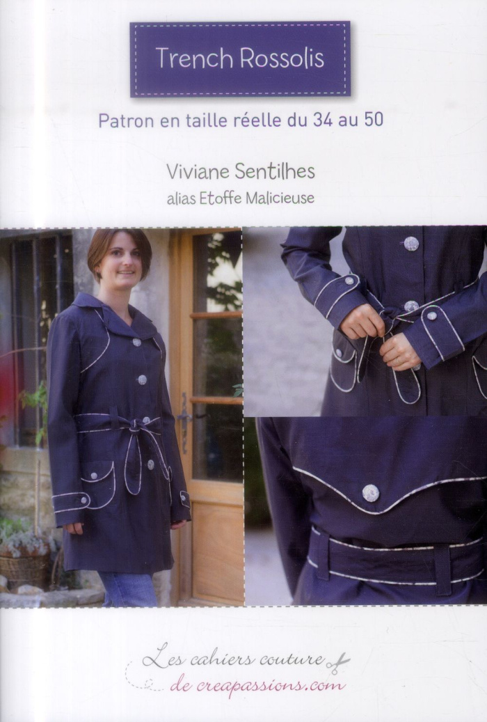 Trench Rossolis. Patrons en taille réelle du 34 au 50