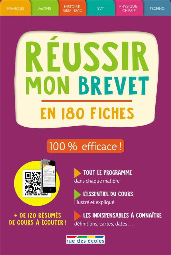 Réussir mon brevet en 180 fiches