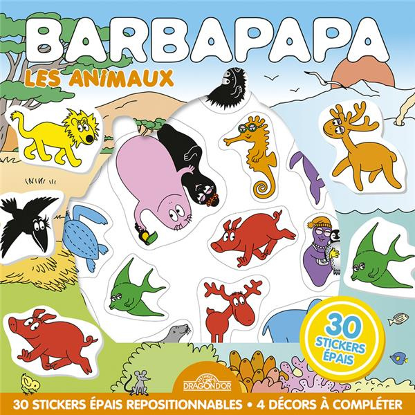 BARBAPAPA - POCHETTE DE STICKERS REPOSITIONNABLES - LES ANIMAUX