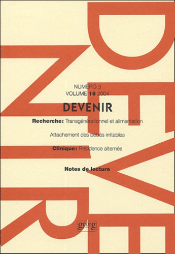 Devenir Volume 16 N° 3/2004