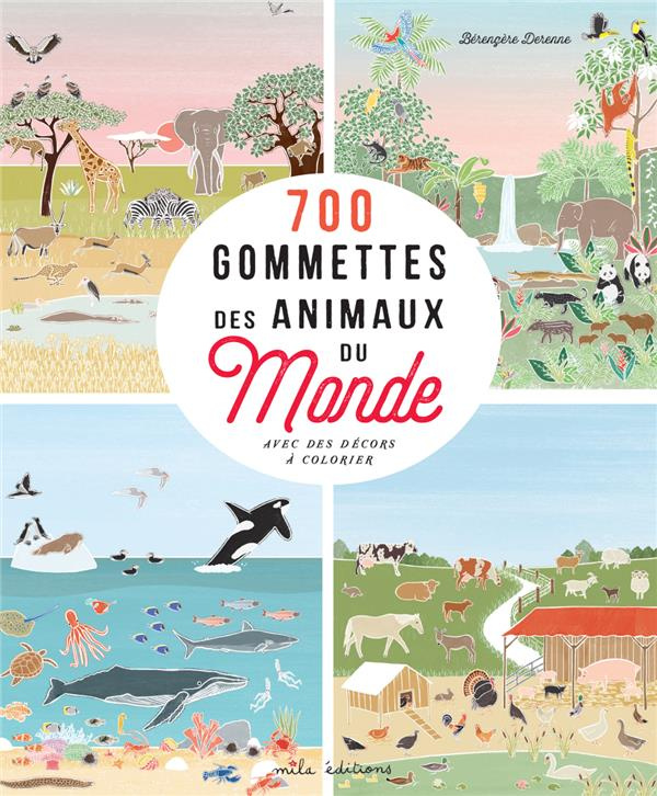 700 gommettes des animaux du monde avec des décors à colorier