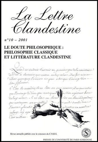 La Lettre clandestine N° 10/2001 : Le doute philosophique : philosophie classique et littérature cla