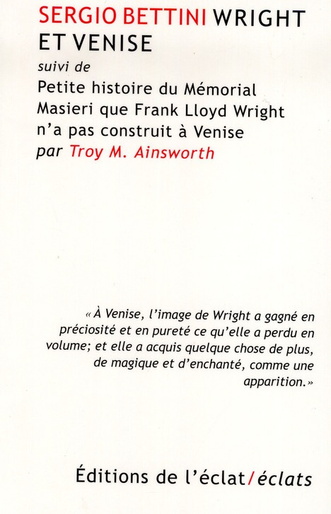 WRIGHT ET VENISE