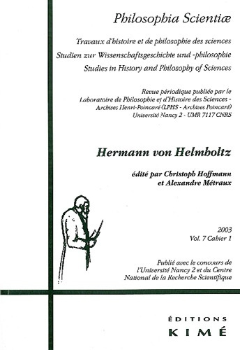 Philosophia Scientiae Volume 7 N° 1/2003 : Hermann von Helmholtz