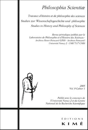Philosophia Scientiae Volume 9 N° 1/2005
