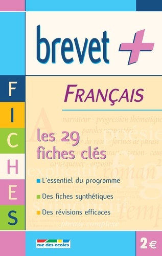BREVET  FRANCAIS FICHES - LES 29 FICHES CLES