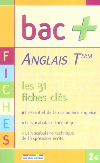 BAC  T ANGLAIS FICHES - LES 31 FICHES CLES