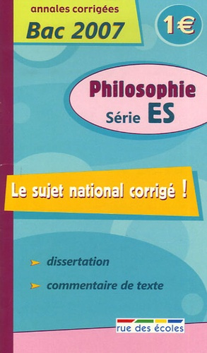 SUJET NATIONAL PHILOSOPHIE SERIE ES