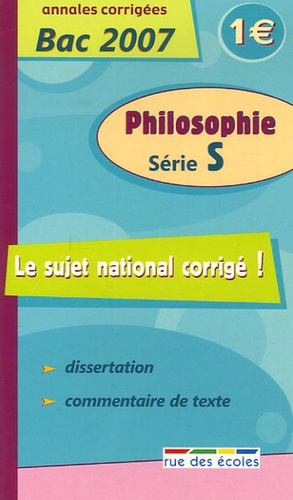 SUJET NATIONAL PHILOSOPHIE SERIE S