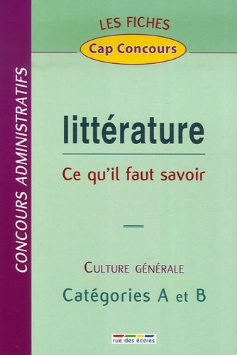 FICHES LITTERATURE CATEGORIES A ET B