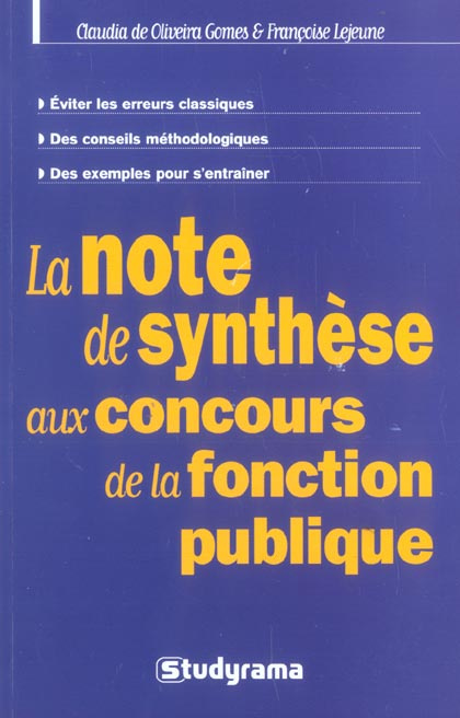 La note de synthèse aux concours de la fonction publique