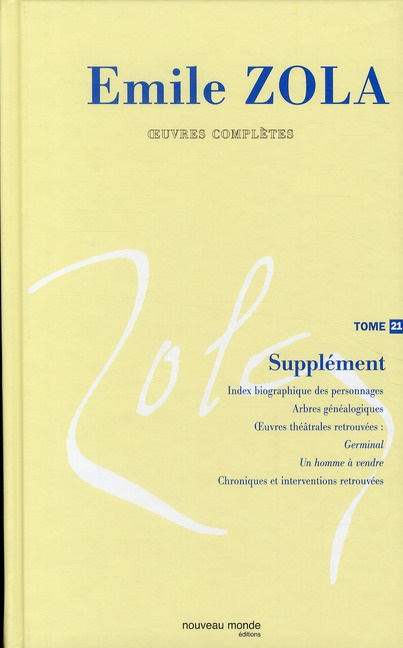 Oeuvres complètes. Tome 21, Supplément