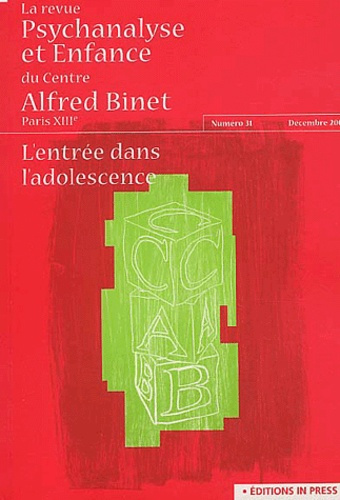 Psychanalyse et Enfance N° 31 Décembre 2002 : L'entrée dans l'adolescence