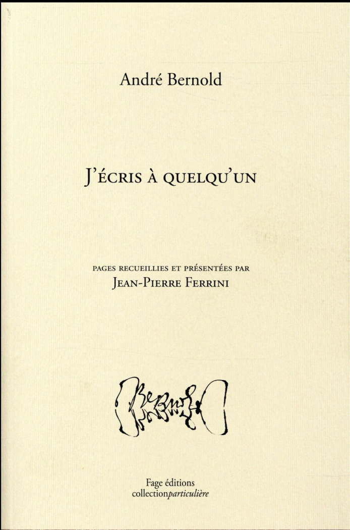 J'ECRIS A QUELQU'UN