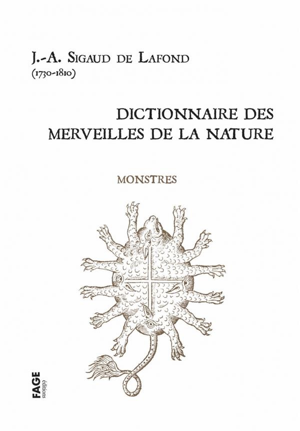 Dictionnaire des merveilles de la nature. Monstres