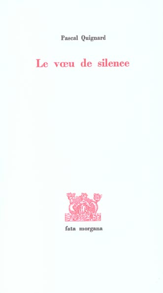 LE VOEU DU SILENCE