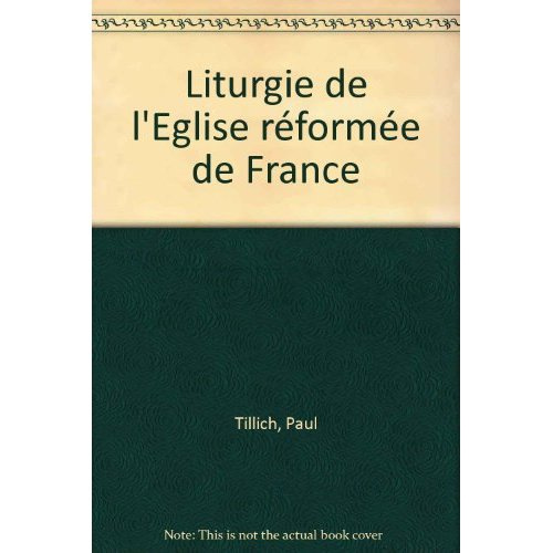Liturgie de l'Eglise réformée de France