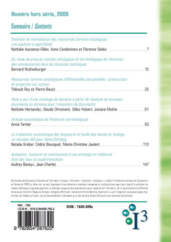 RESSOURCES TERMINO-ONTOLOGIQUES HORS SERIE REVUE I3