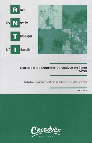 REVUE DES NOUVELLES TECHNOLOGIES DE L'INFORMATION-EDA'08 (ENTREPOTS DE DONNEES ET ANALYSE EN LIGNE)