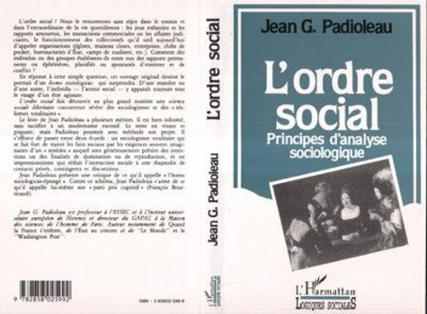 L'ORDRE SOCIAL . PRINCIPES D'ANALYSE SOCIOLOGIQUE