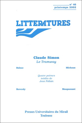 Littératures N° 46 Printemps 2002 : Le tramway