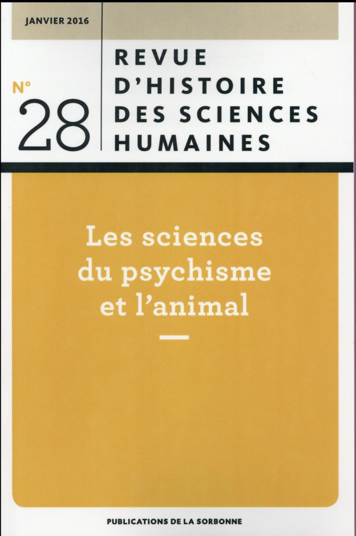 REVUE D HISTOIRE DES SCIENCES HUMAINES 28