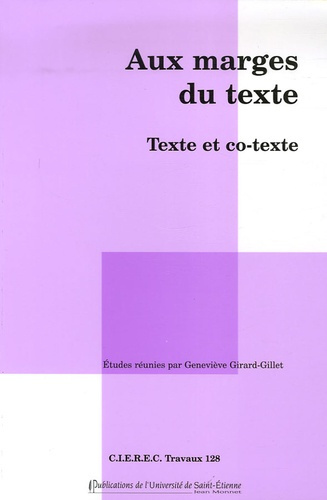 Aux marges du texte. Texte et co-texte