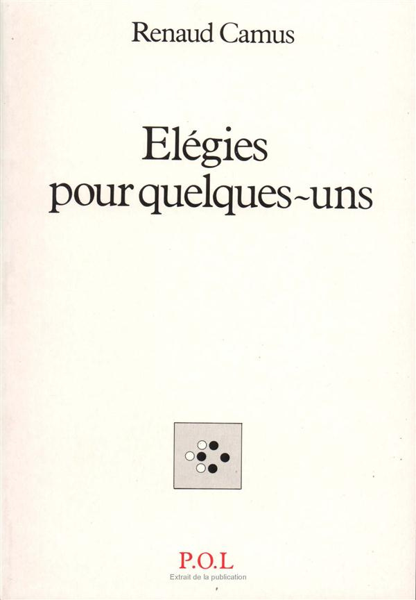 Élégies pour quelques-uns