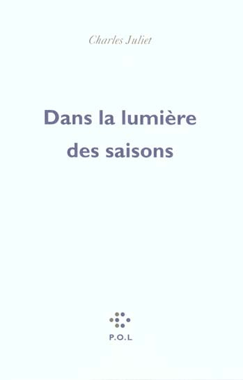 DANS LA LUMIERE DES SAISONS. Lettres à une amie lointaine