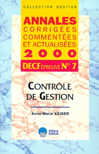 DECF N° 7 CONTROLE DE GESTION. Annales 2000