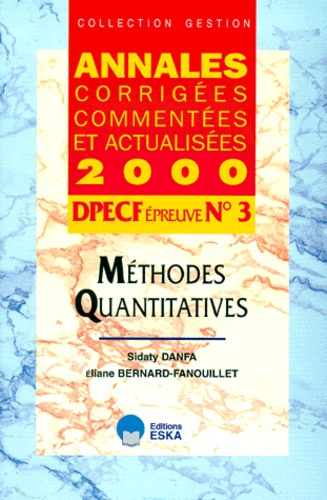 DEPCF N° 3 METHODES QUANTITATIVES. Annales 2000
