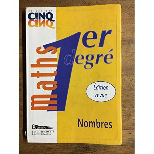 CINQ SUR CINQ MATHS 1ER DEGRE NOMBRES - LIVRE DE L'ELEVE
