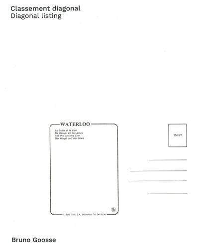 Classement diagonal / Diagonal listing. Waterloo