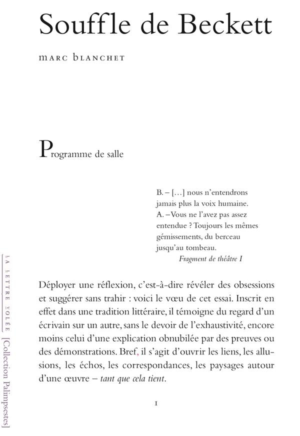 Souffle de Beckett