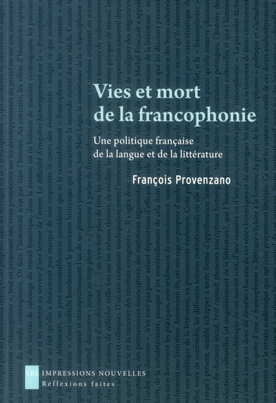VIES ET MORT DE LA FRANCOPHONIE